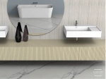 Vasque lavabo design rectangulaire, suspendu ou à poser, Couleur blanc mat, Finition lisse, Solid-Surface Corian®, Taille : 80 x 49 x 15 cm - Stock disponible ! LIVRAISON OFFERTE